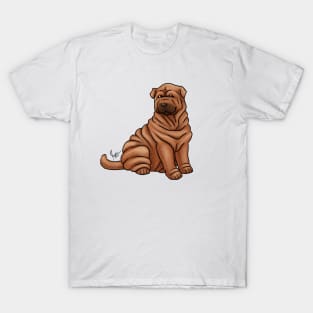 Dog - Chinese Shar-Pei - Red T-Shirt